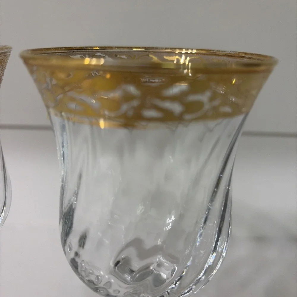 Set of 2 Tiffin-Franciscan MINTON Clear Pattern Cordial Glasses 4 1/8''